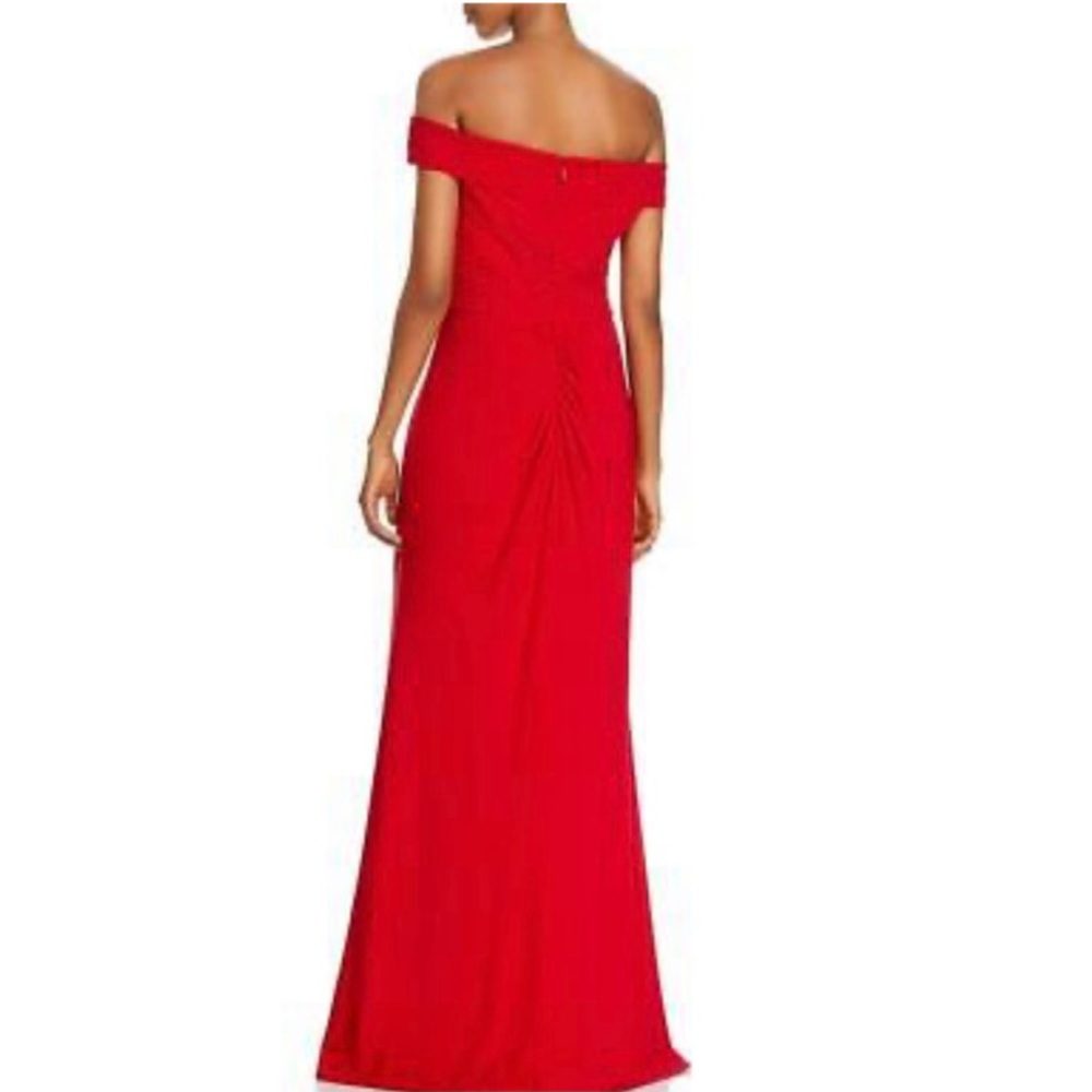 Adrianna Papell Womens Gown Red Size 4 
Pleated Off Shoulder Pintuck - Picture 4 of 10